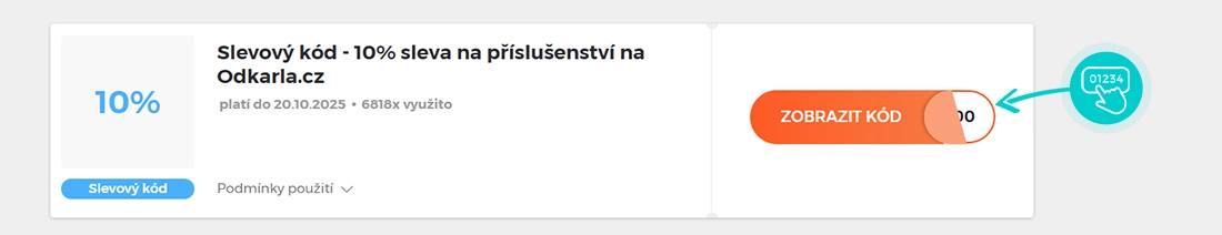 Ukázka slevového kódu Od Karla