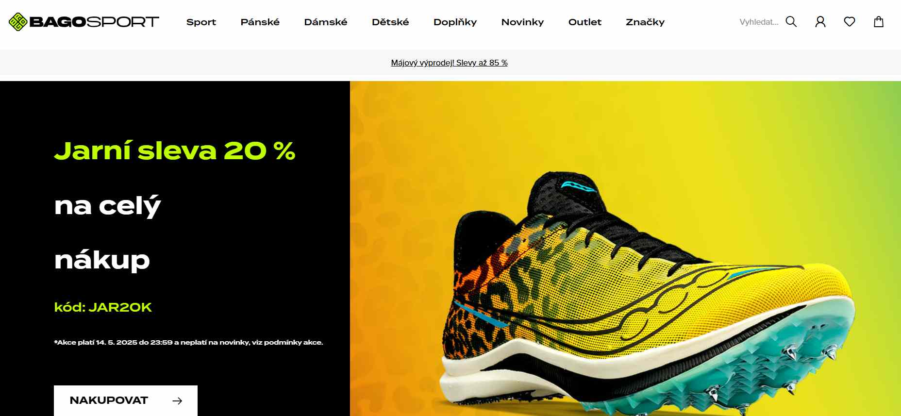Bagosport webové stránky e-shopu