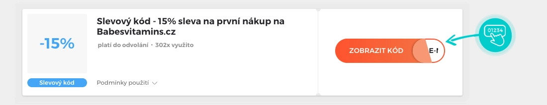 Ukázka slevového kódu Babe’s Vitamins