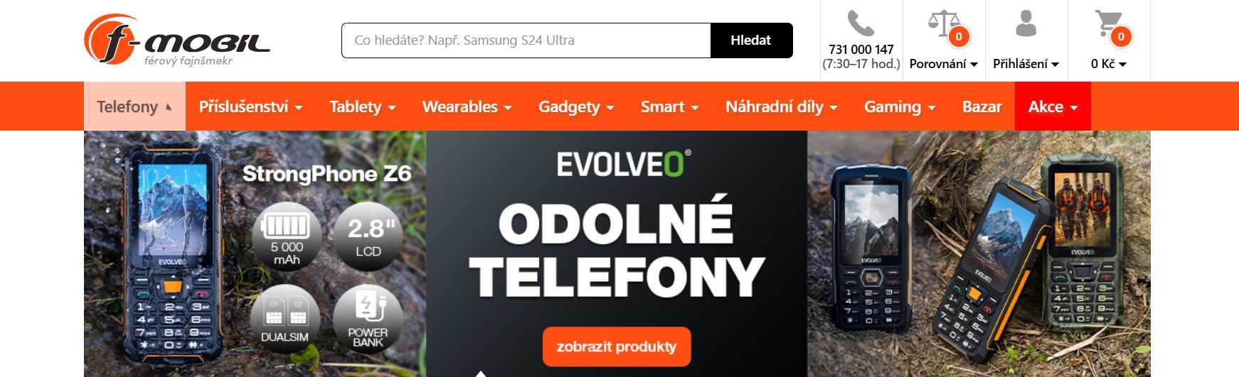 f-mobil webové stránky e-shopu