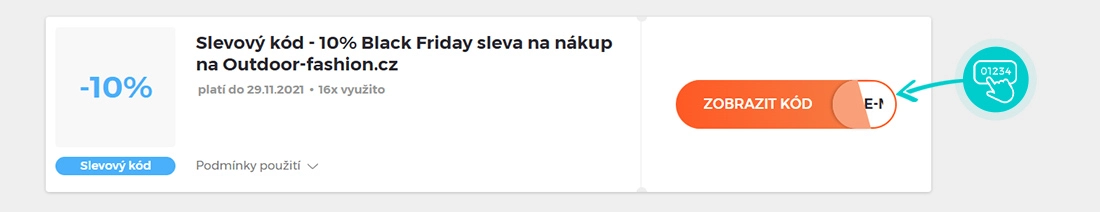 Ukázka slevového kódu Outdoor-Fashion