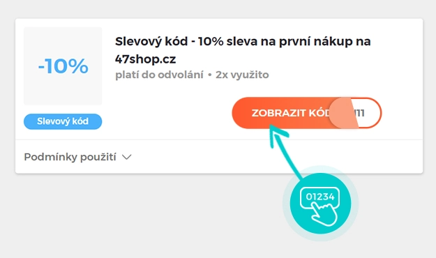 Ukázka slevového kódu 47