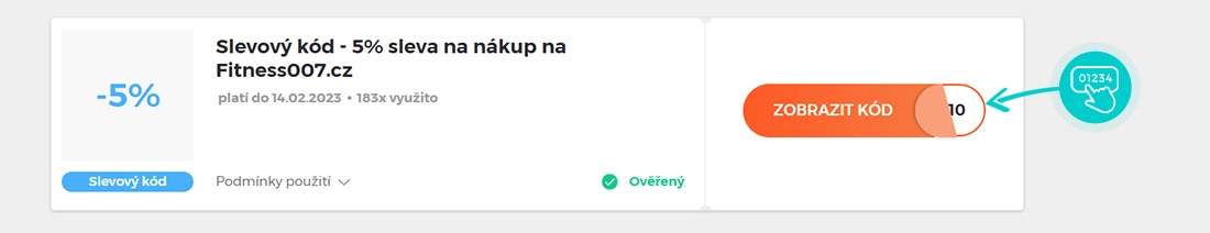 Ukázka slevového kódu fitness 007
