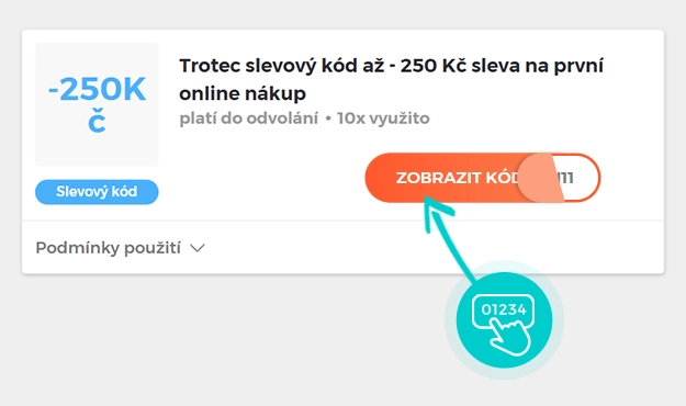 Ukázka slevového kódu TROTEC