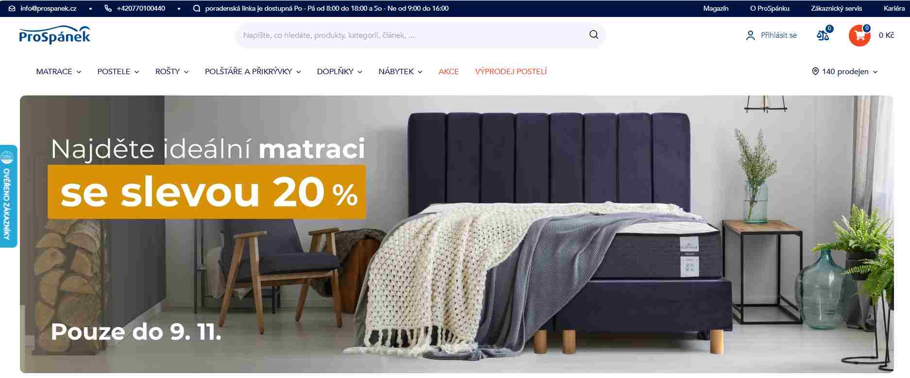 webové stránky e-shopu s akční nabídkou na banneru