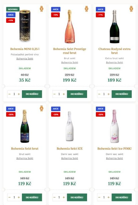 Osobní vínotéka - nabídka produktů
