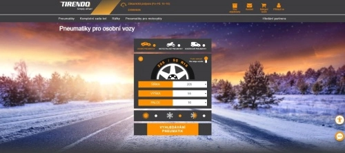 zamrzlá vozovka pro auta, dodávky a motocykly, zimní příroda a vyhledávač pneumatik