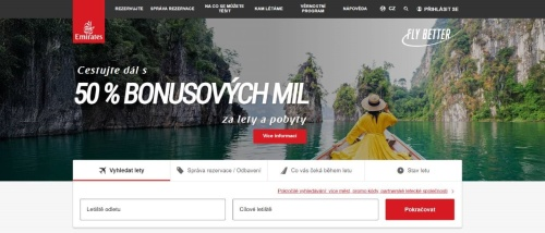 Emirates - rezervace letenek do celého světa