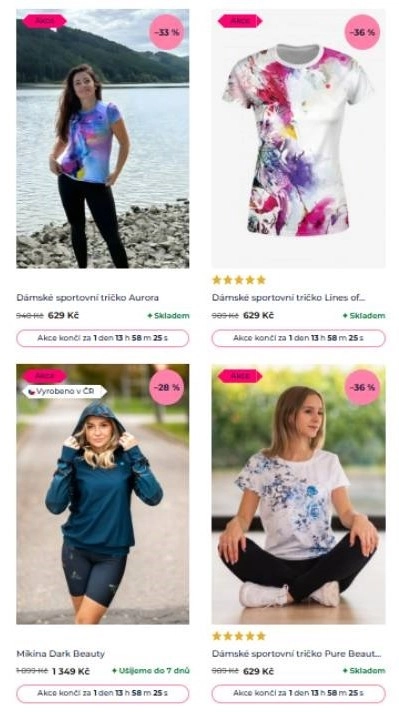 dámské sportovní trička a dámské mikiny