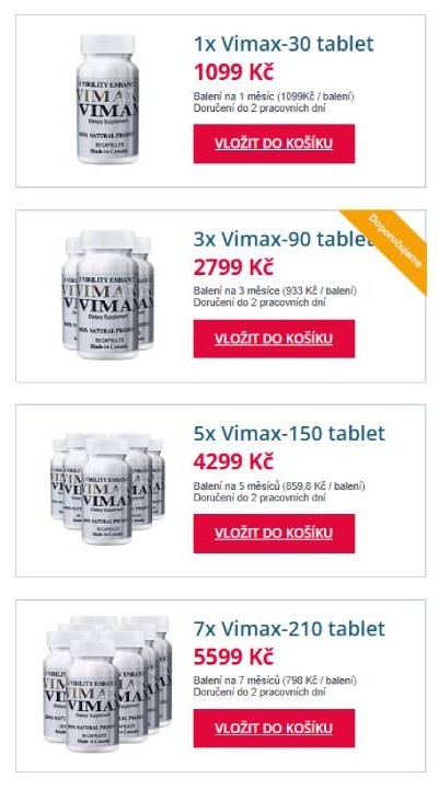 Vimax - nabídka produktů