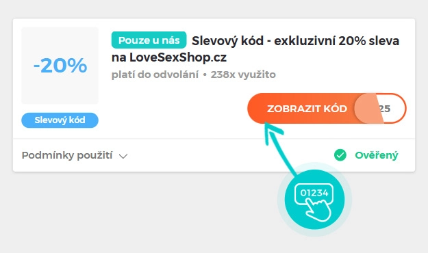 Ukázka slevového kódu Lovesexshop.cz