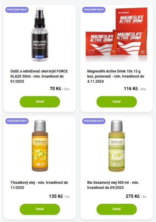 čistič a odmlžovač, magneslife active drink, třezalkový olej a bio sezamový olej