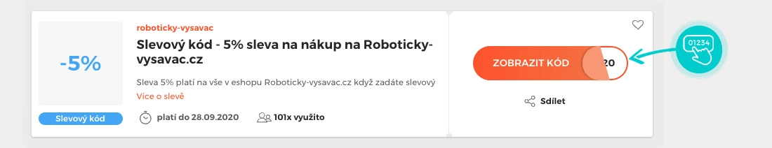 Ukázka slevového kódu roboticky-vysavac