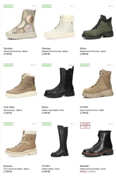 dámská nejprodávanější obuv na zimu