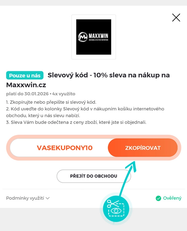 Návod jak zkopírovat slevový kód Maxxwin