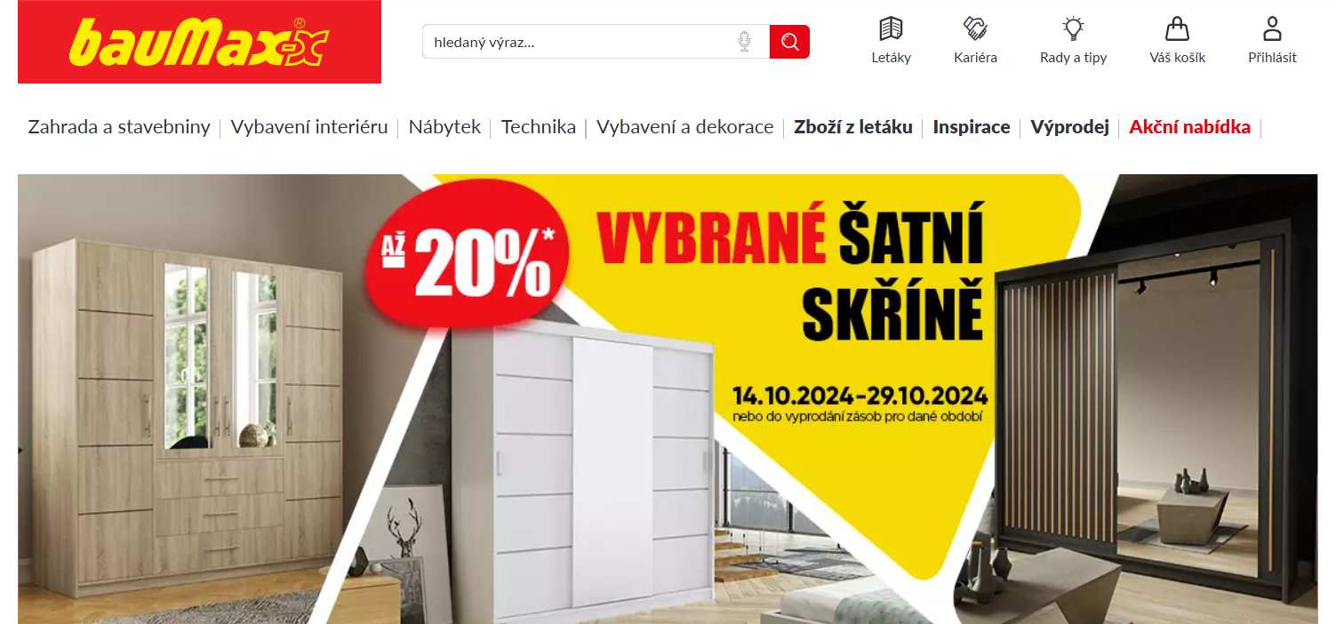 Baumax eshop webové stránky