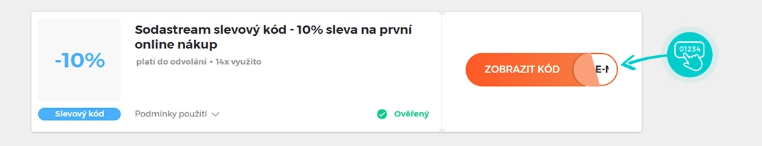 Ukázka slevového kódu SodaStream