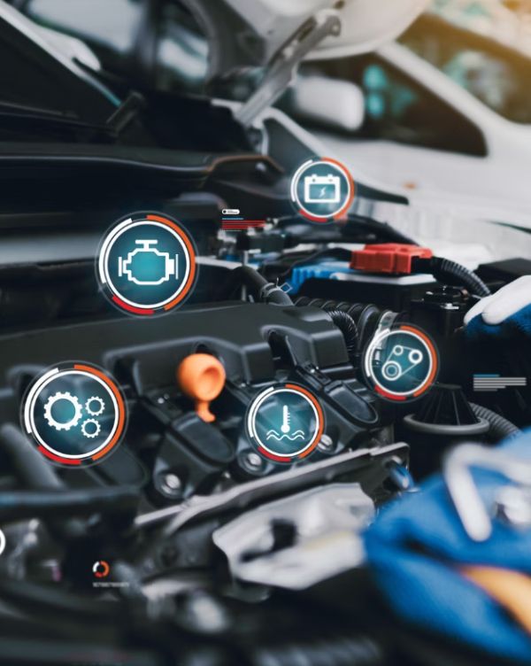 grafika zařízení automobilu pod kapotou