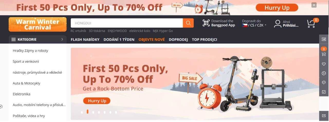 koloběžka, vysavač a stroj na cvičení