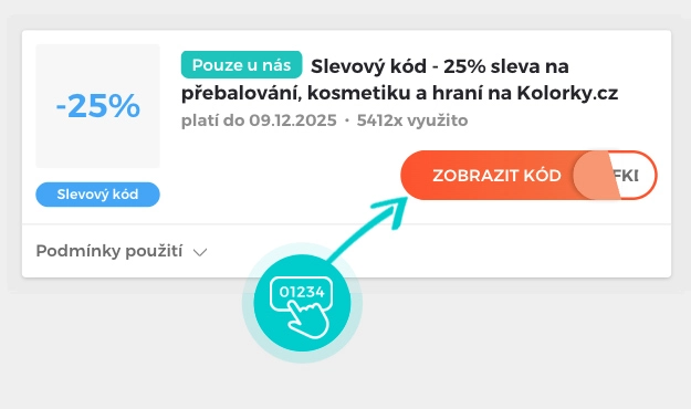 Ukázka slevového kódu KOLORKY