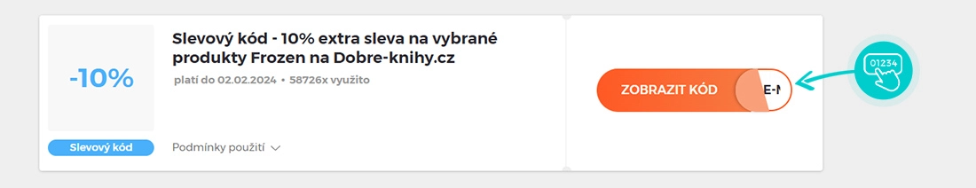 Ukázka slevového kódu Dobré-knihy.cz