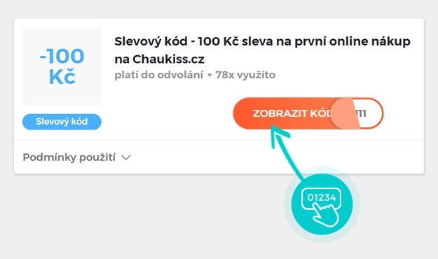 Ukázka slevového kódu Chaukiss