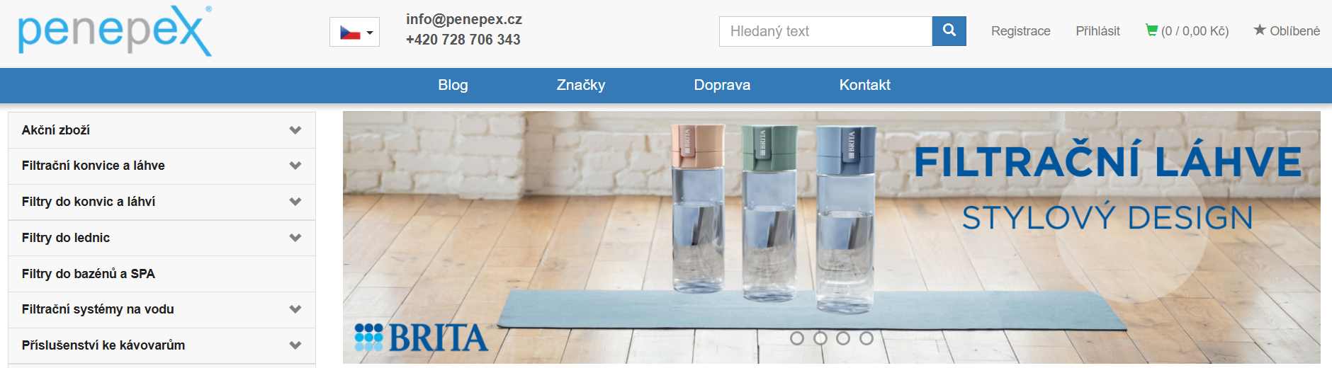 Penepex webové stránky e-shopu