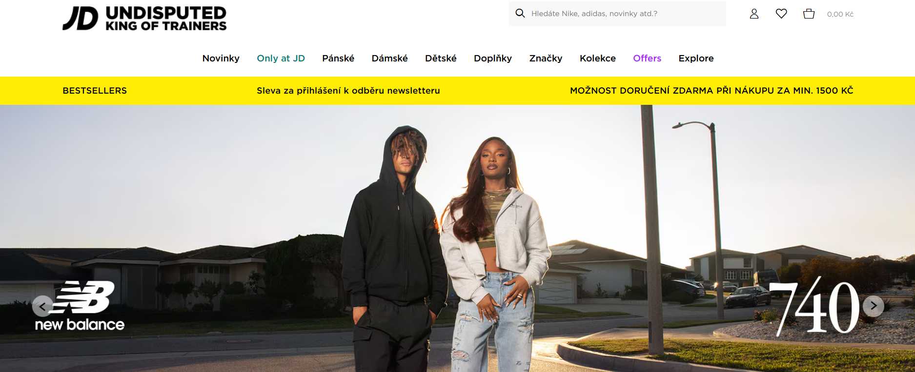 JD Sports webové stránky e-shopu