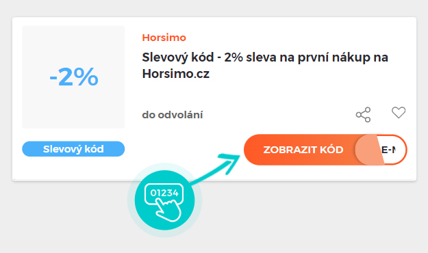 Ukázka slevového kódu Horsimo