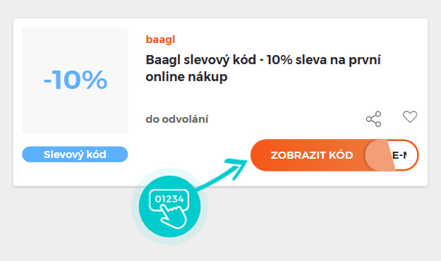 Ukázka slevového kódu baagl