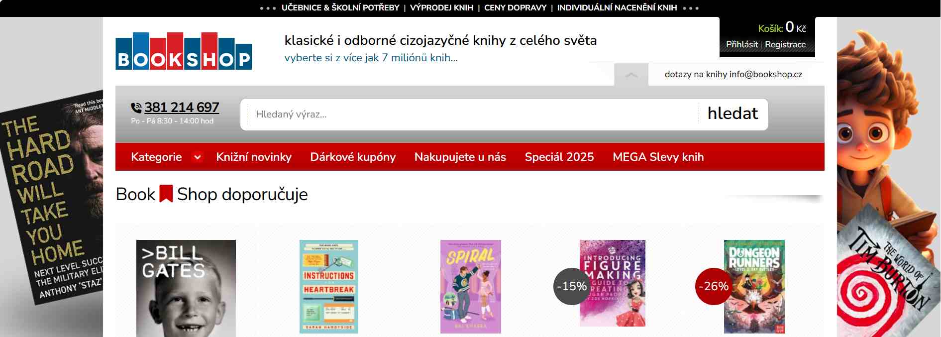 bookshop webové stránky e-shopu