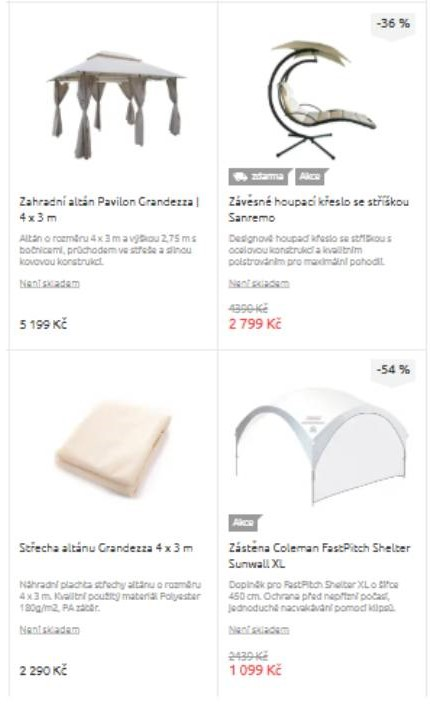 Hawaj - altány, stŕecha altánu a závěsné houpací křeslo