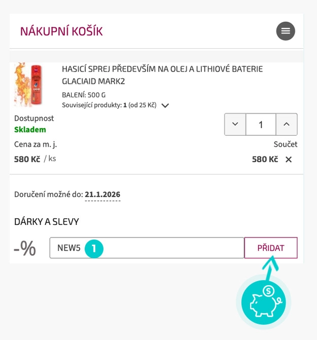 Návod jak uplatnit slevový kód v košíku e-shopu Brimi