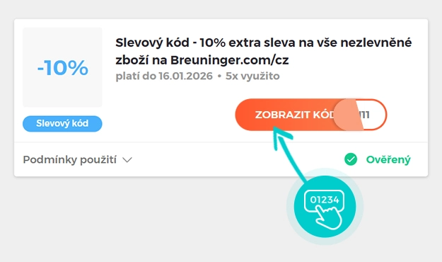 Ukázka slevového kódu Breuninger