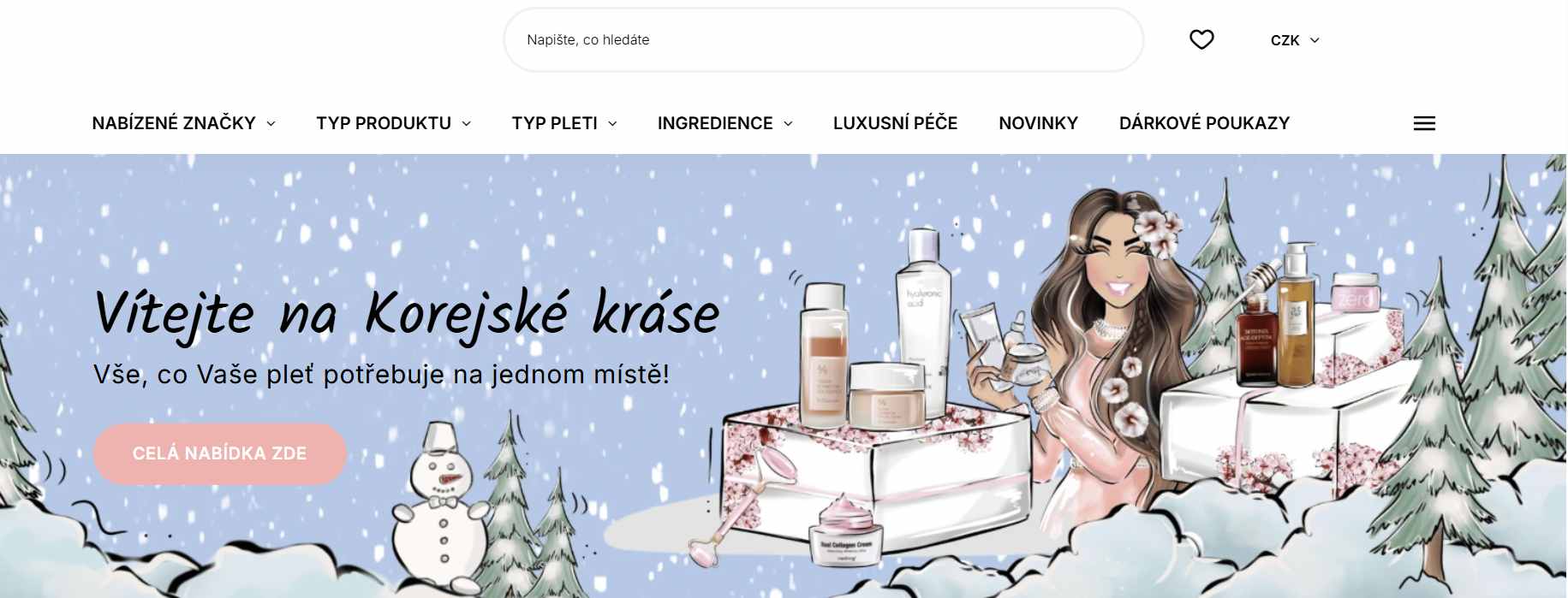 Korejská kosmetika e-shop webové stránky