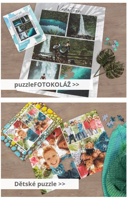 Puzzle s koláží fotek a dětské puzzle s vlastními fotografiemi