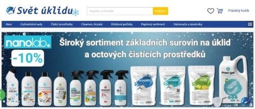 sortiment základních surovin pro úklid a octových čisticích prostředků
