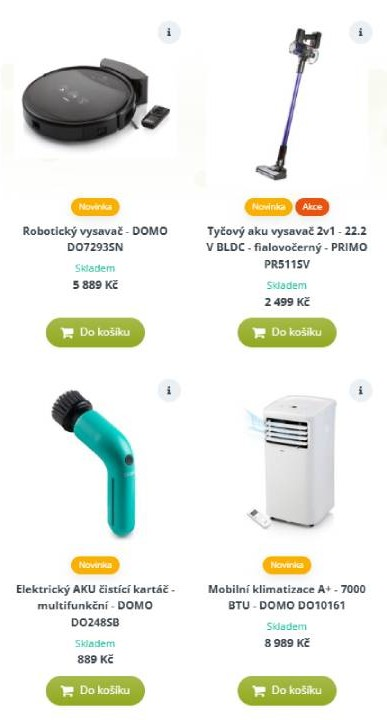 Domo - nabídka produktů