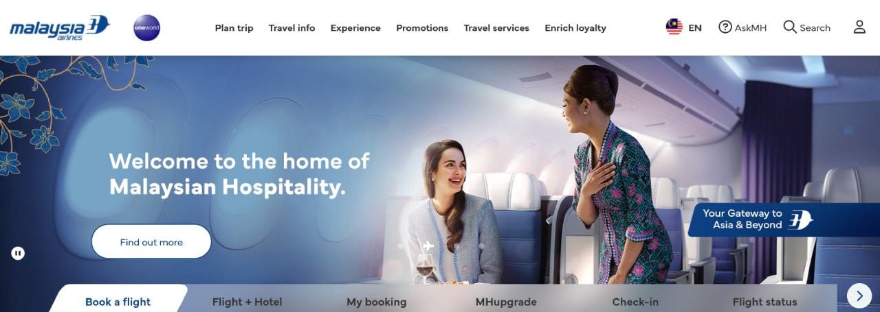 Malaysia Airlines - rezervace letenek