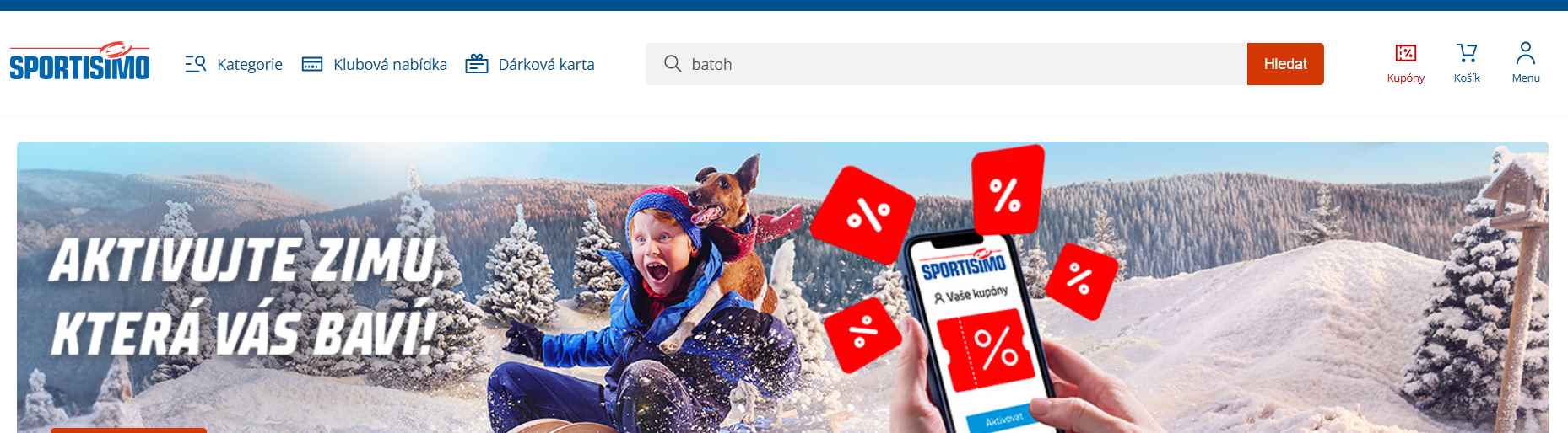 Sportisimo.cz eshop - webové stránky