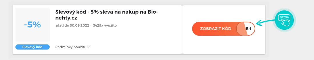 Ukázka slevového kódu Bio nails