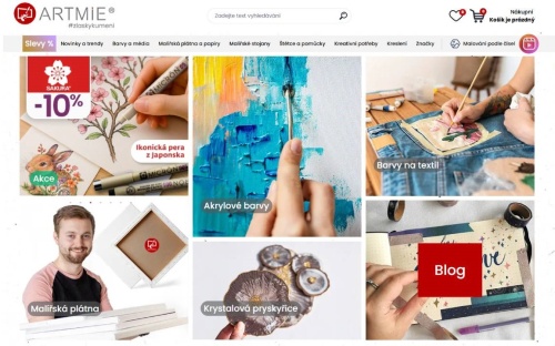 Artmie - umělecká provedení, barvy na textil, akrylové barvy, krystalová pryskyřice a slevy