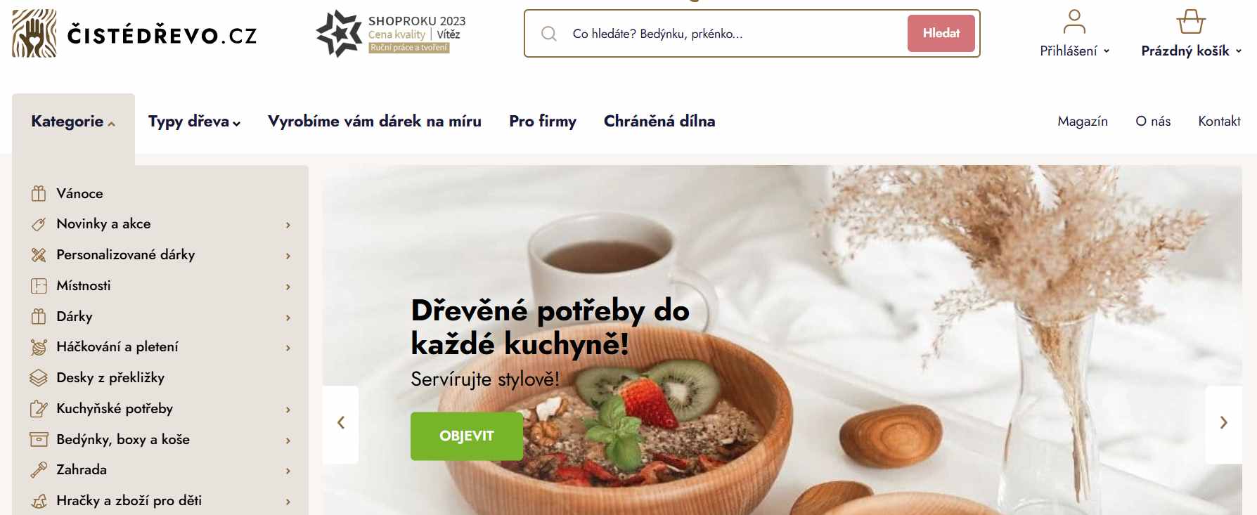 ciste drevo e-shop webove stranky