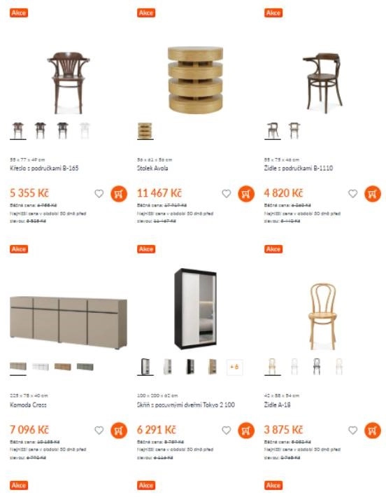 křeslo, židle, stolek, komoda a skříň