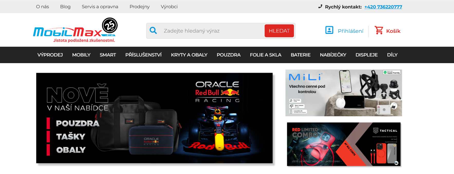 Mobilmax webové stránky e-shopu