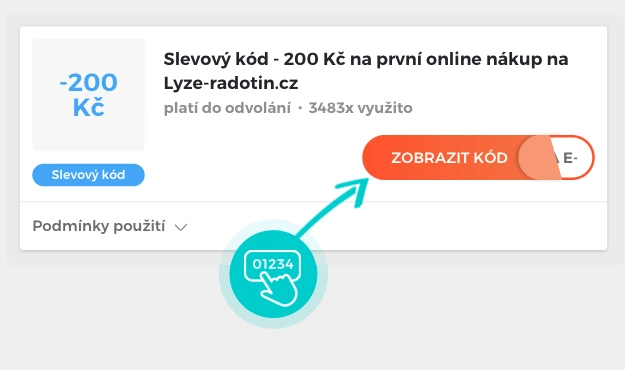Ukázka slevového kódu Lyže Radotín
