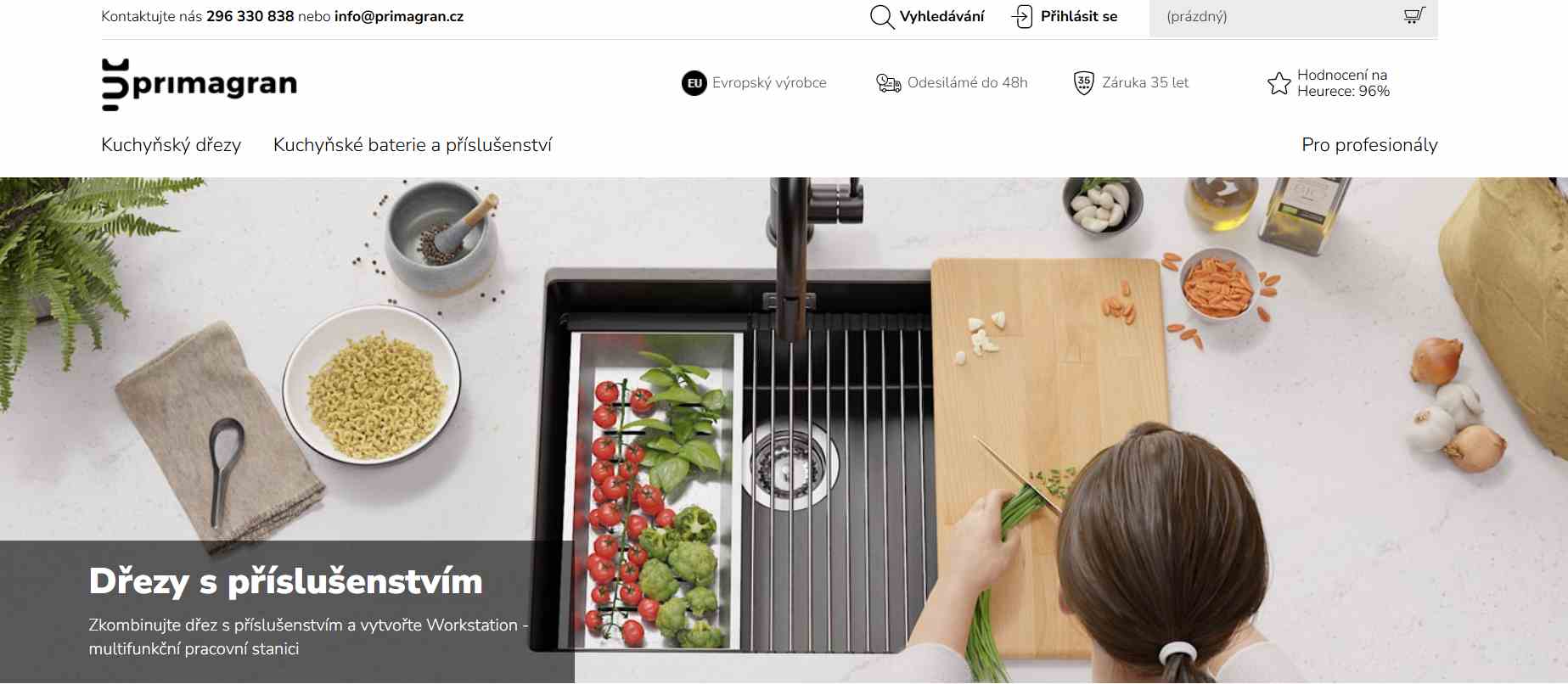 Primagran webové stránky e-.shopu