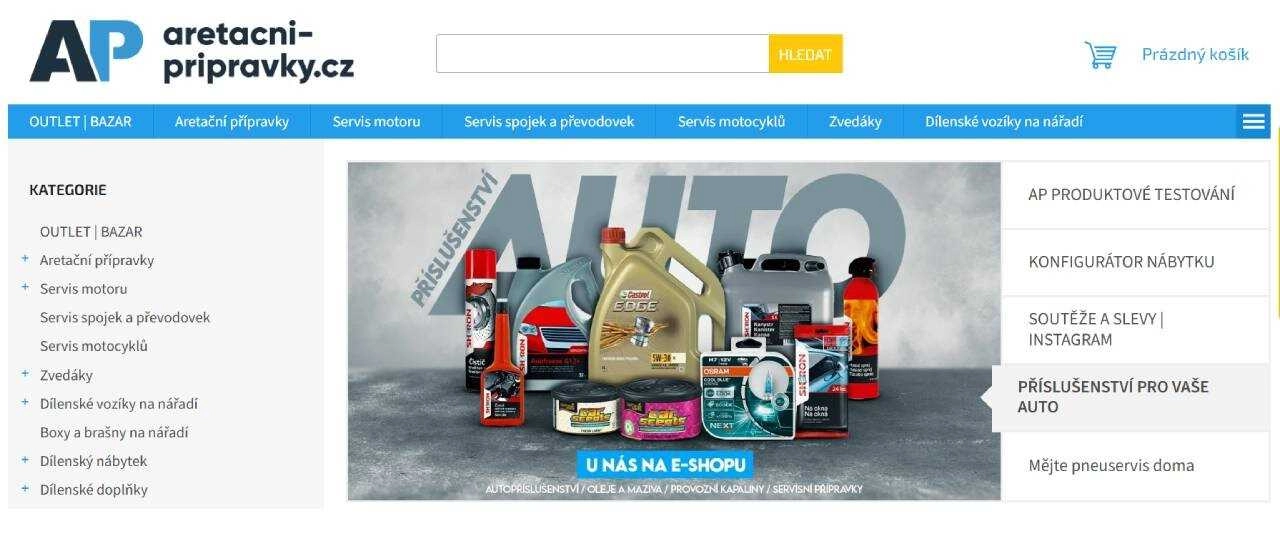 příslušenství pro auto, jako oleje, kapaliny, maziva