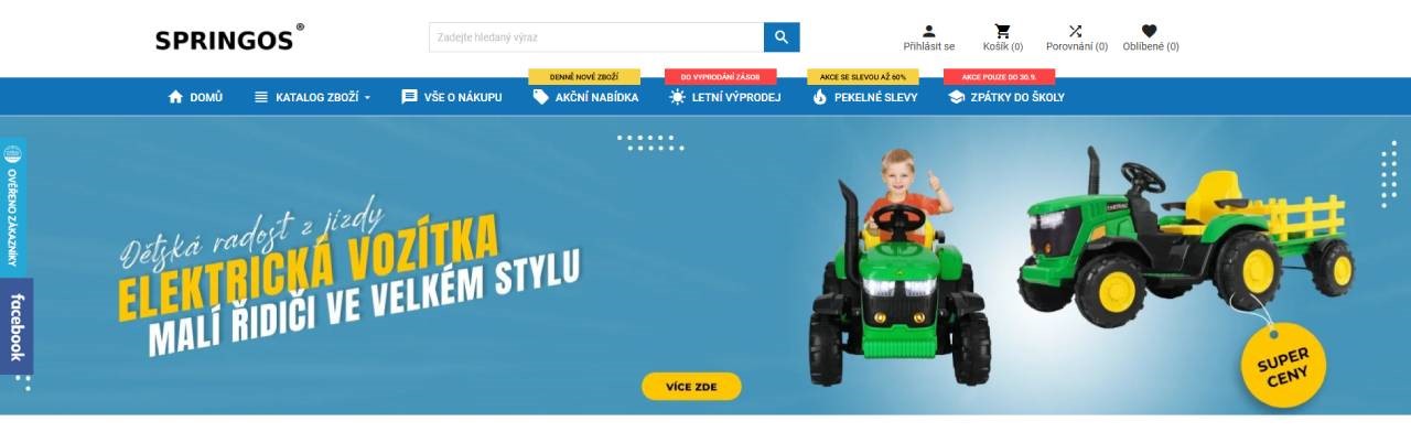 Springos - chlapec v elektrickém traktoru a elektrický traktor z boku