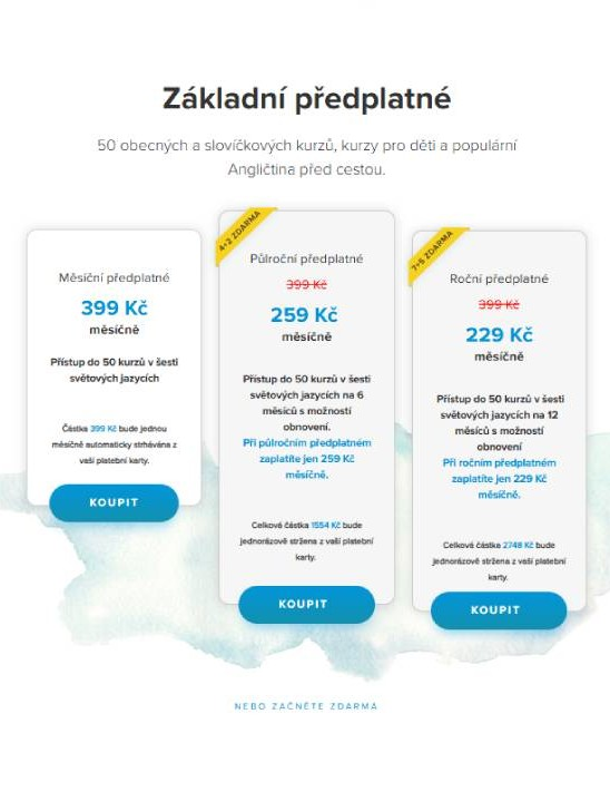 EasyLingo - nabídka produktů
